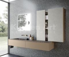 Salle de Bain Moderne italienne avec Miroir Carré et Éléments Hauts Suspendus - 6