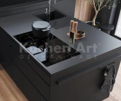 Cuisine Moderne Noir mat – Design Minimaliste et Surfaces Anti-Traces