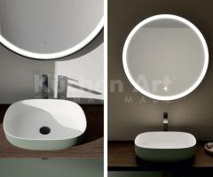 Salle de Bain Italienne : Plans de Travail en Chêne et Vasque Cristalplant