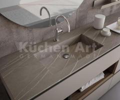 Salle de Bains haut de gamme : Element laqué mate et Éclairage LED Ajustable