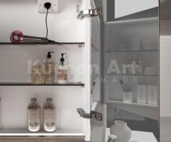 Salle de Bain Minimaliste avec bois sombre et Miroir Sky - 3