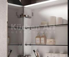 Salle de Bain Minimaliste avec bois sombre et Miroir Sky - 5