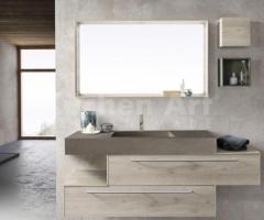Meuble Salle de Bain Suspendu avec Finition en Grain Texturé et Vasque Encastrée - 4