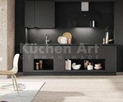 Cuisine graphite & satin | Sobriété foncée & design épuré