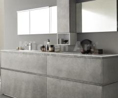 Salle de bains grise en HPL Unicolor | Vasque blanche intégrée & design contemporain - 4