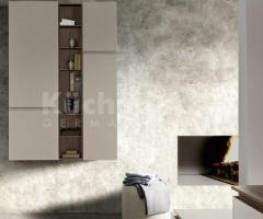 Salle de bains contemporaine avec vasque effet bois & emubles sans poignée - 3
