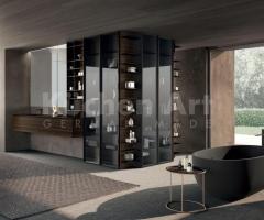 Salle de bains bois foncé & marbre noir | Design contemporain