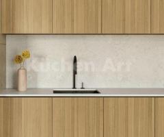 Plan de travail céramique Polar | Effet pierre naturelle beige